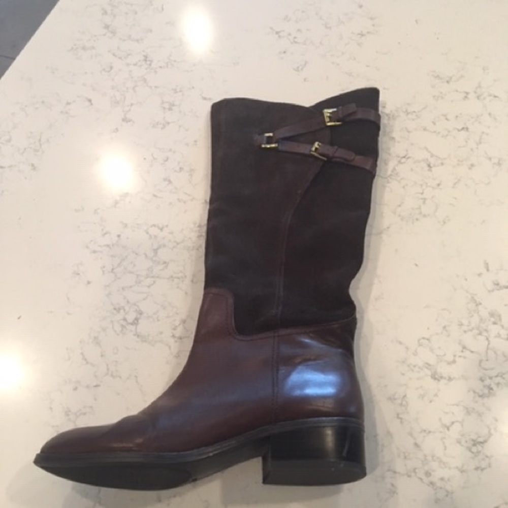 Ralph Lauren leather and suede brown knee highs